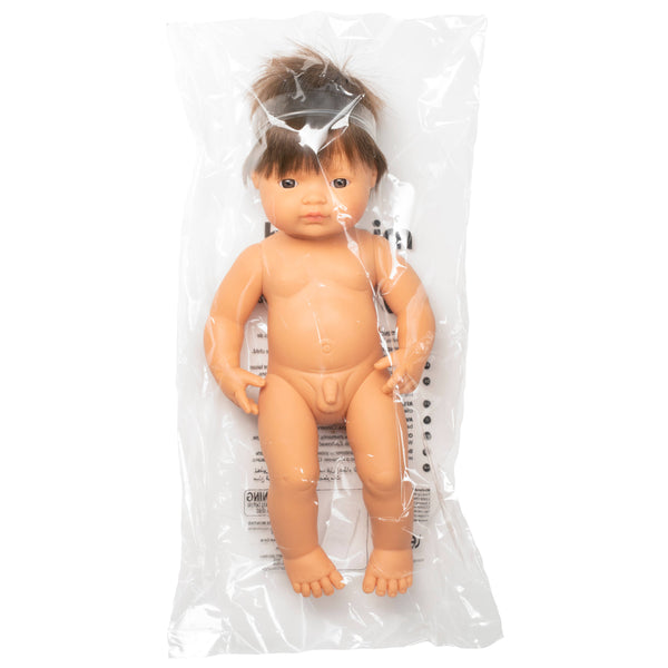 Miniland - Baby Doll Brunette Boy 15"
