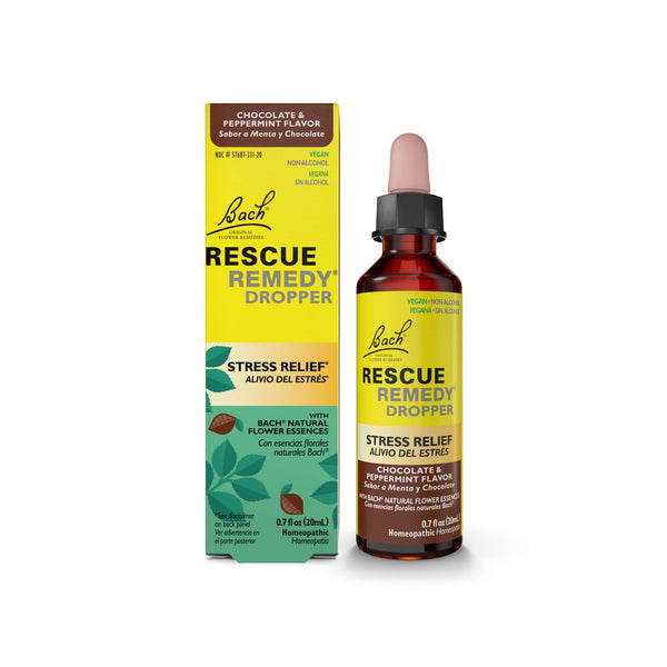 RESCUE & Bach Original Flower Remedies - RESCUE REMEDY® Dropper, Chocolate & Peppermint Glycerin 20mL