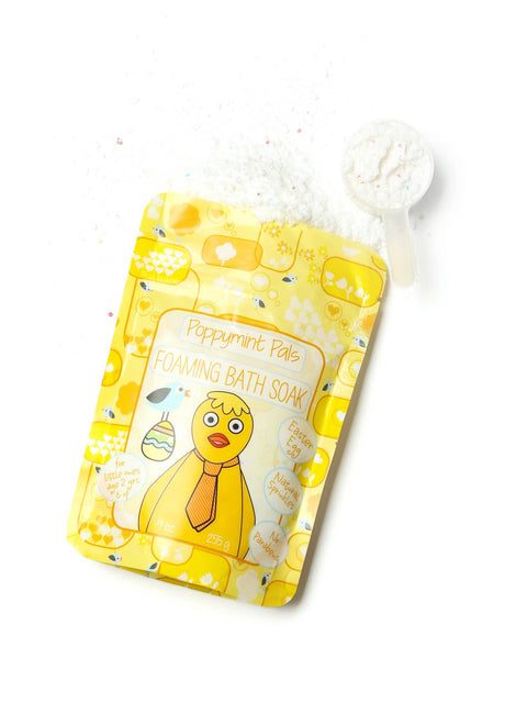 Poppymint Pals - Easter Limited Edition Foaming Bath Soak open bag with scoop