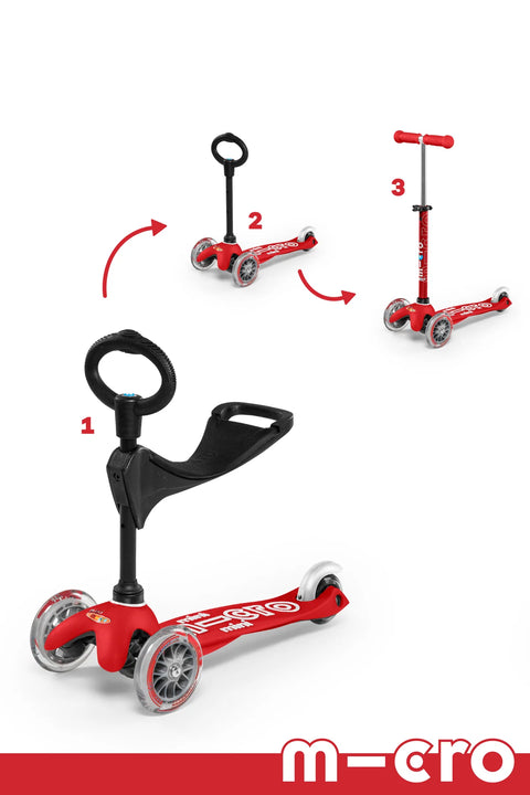 Micro Scooter Mini 3 in 1 Deluxe | Red