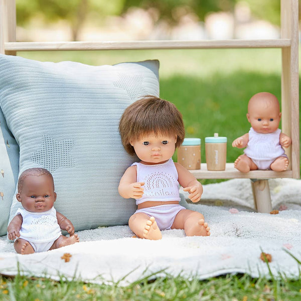 Miniland - Baby Doll Brunette Boy 15"