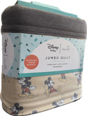 Brown canvas with grey trim swaddle blanket. It has orginal Mickey Mouse printed all over the blanket
