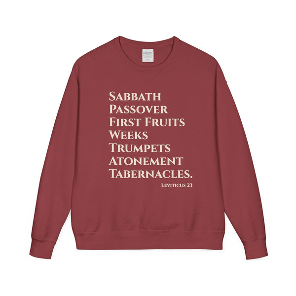 Maroon sweatshirt with white text on a white background