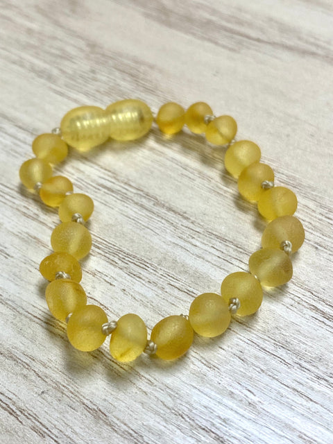 Jurate Pure Baltic Amber | Raw Lemon Children's Bracelet / Anklet 5" - 0