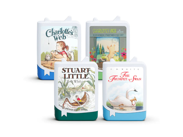 Four book-themed cartridges on a white background