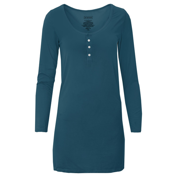 Kickee Pants Women's Women's Long Sleeve Nightshirt ~ Peacock
