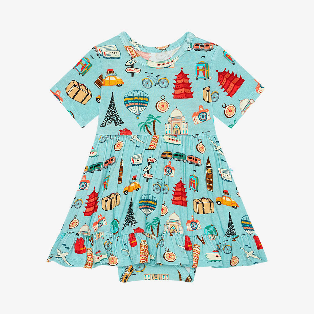 posh peanut dress Posh Peanut Short Sleeve Ruffled Bodysuit Dress