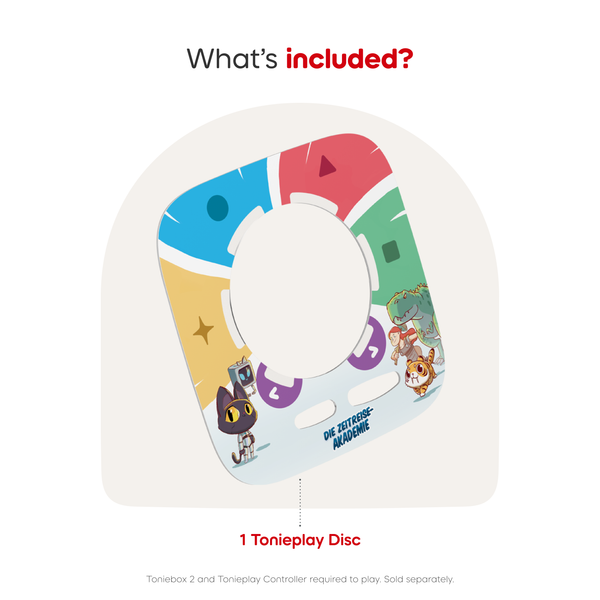 What's Included Tonieplay Time Academy: Adventure Through the Eras Game