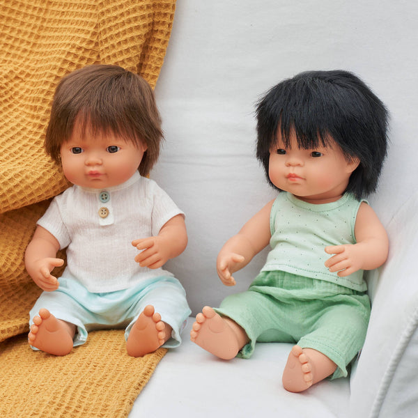 Miniland - Baby Doll Brunette Boy 15"
