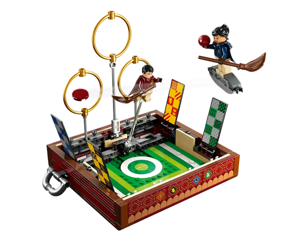 Small lego box that opens up to a quidditch game