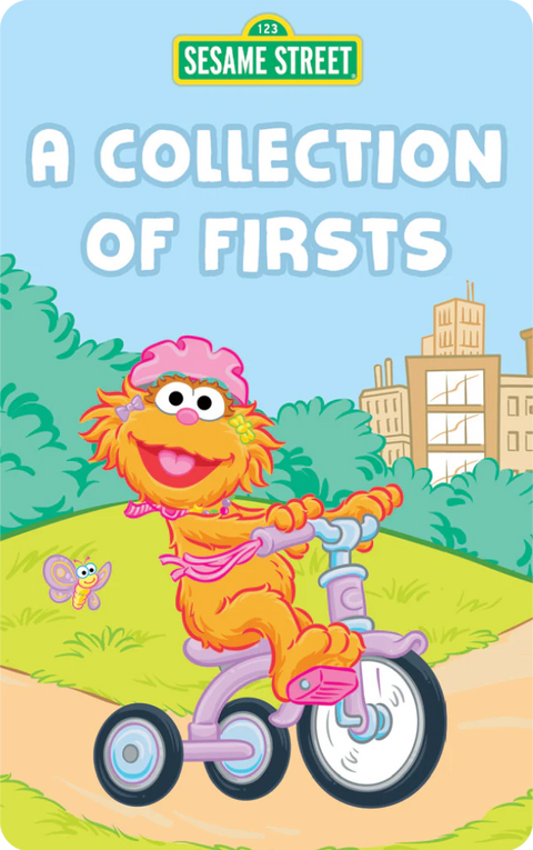 yoto card with a sesame street friend riding a tricycle