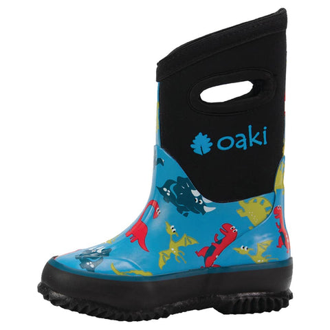 Oaki | Blue Dinosaurs Neoprene Rain/Snow Boots Shoes Oaki
