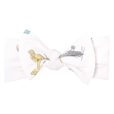 Copper Pearl Knit Headband Bow ~ Ace Baby Copper Pearl