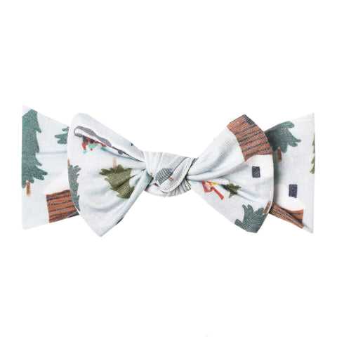 Copper Pearl Knit Headband Bow ~ Kringle Baby Copper Pearl