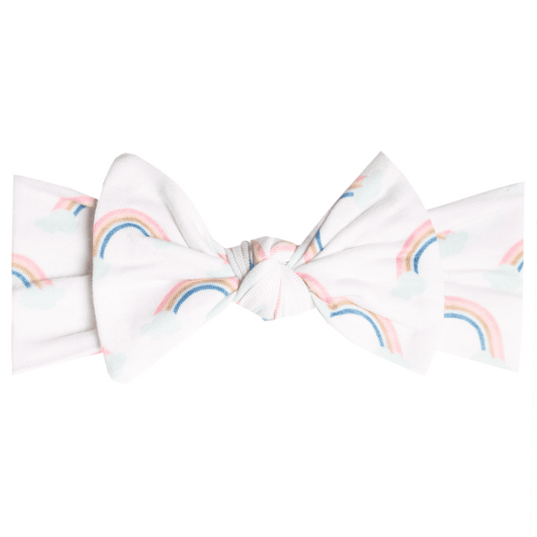 Copper Pearl Knit Headband Bow ~ Daydream Baby Copper Pearl