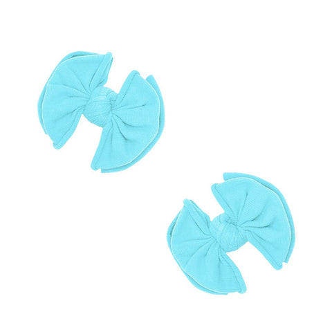 Baby Bling Bows | Baby Fab Clips 2pk ~ Aqua Baby Baby Bling Bows