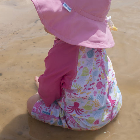I Play | One Piece Zip Sunsuit ~ White Sea Pals SwimDiapers Iplay