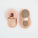 Freshly Picked | Shearling Bow Mocc Mini Sole ~ Rose Gold with Pink Shoes Freshly Picked