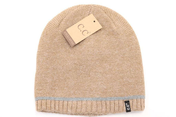 CC Beanie | Adult Single Stripe Beanie ~ Camel Clothing CC Beanie
