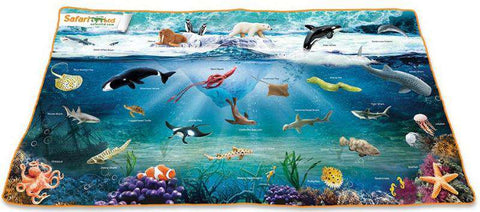 Safari LTD | Wild Safari Sealife ~ OCEAN PLAYMAT 24" x 45" Toys Safari LTD