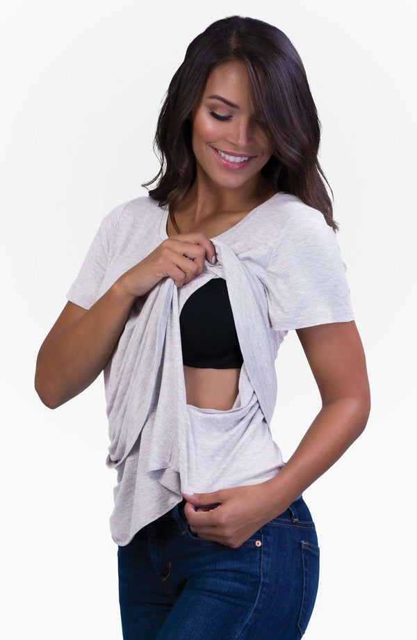 Belly Bandit | Perfect Nursing Collection | Gray Perfect Nursing Tee Clothing Belly Bandit   