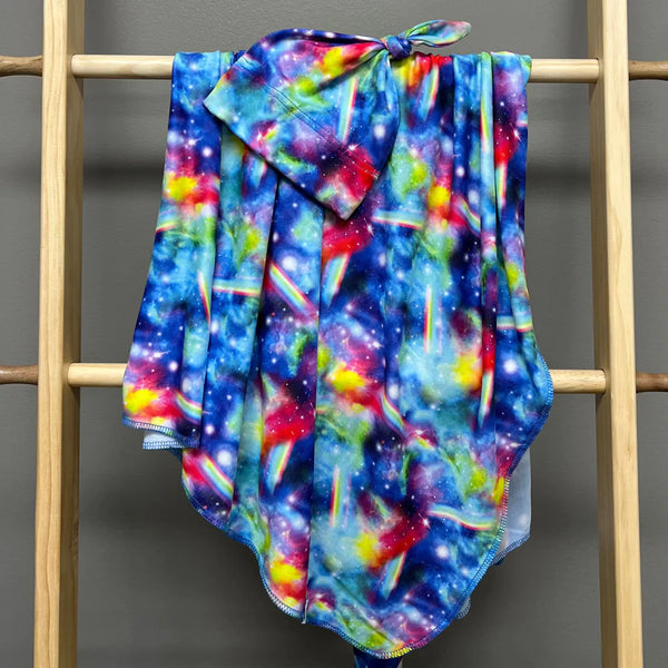 Bumblito | Stretch Swaddle Set ~ Rainbow Galaxy Bedding Bumblito