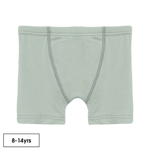 Kickee Pants Boy's Boxer Brief | Aloe with Pewter Clothing Kickee Pants   