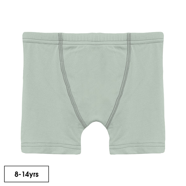 Kickee Pants Boy's Boxer Brief | Aloe with Pewter Clothing Kickee Pants