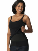 Glamourmom Nursing Bra Tummy Control Long Top | Black Clothing Glamourmom