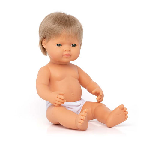 Miniland - Baby Doll Caucasian Dirty Blond Boy 15"