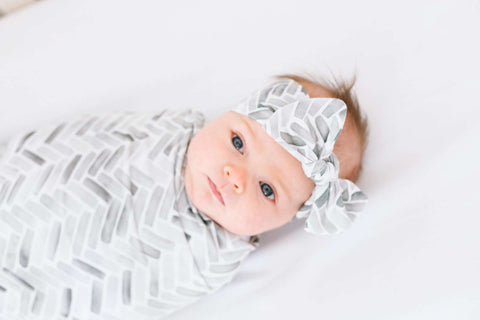 Copper Pearl Knit Headband Bow ~ Alta Baby Copper Pearl