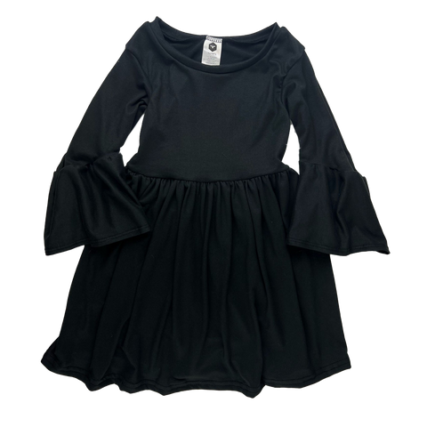 Bumblito 3/4 Flutter Sleeve Dress ~ Basic Black Clothing Bumblito