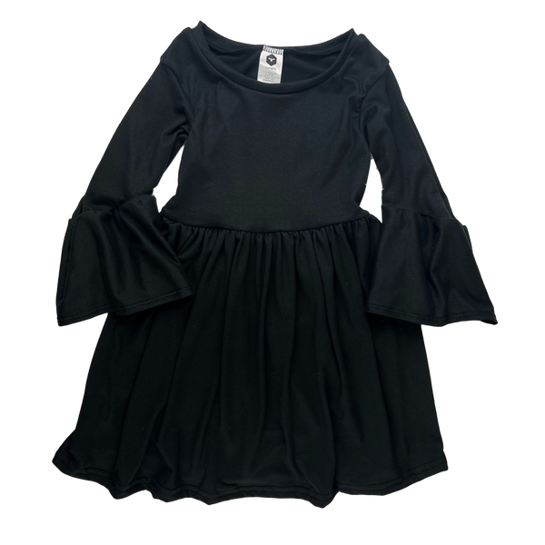 Bumblito 3/4 Flutter Sleeve Dress ~ Basic Black Clothing Bumblito