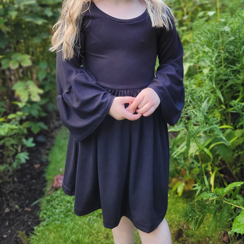 Bumblito 3/4 Flutter Sleeve Dress ~ Basic Black Clothing Bumblito