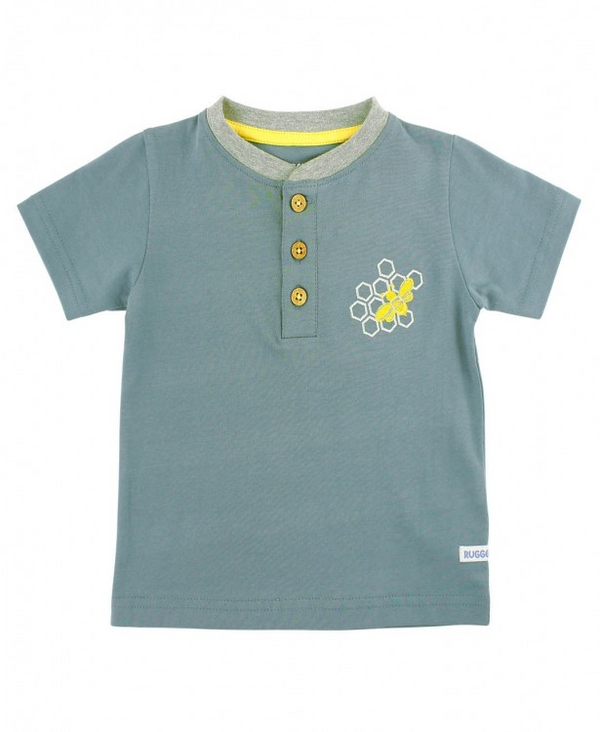 RuggedButts ~ Dolphin Blue Bee Henley Tee Clothing RuggedButts