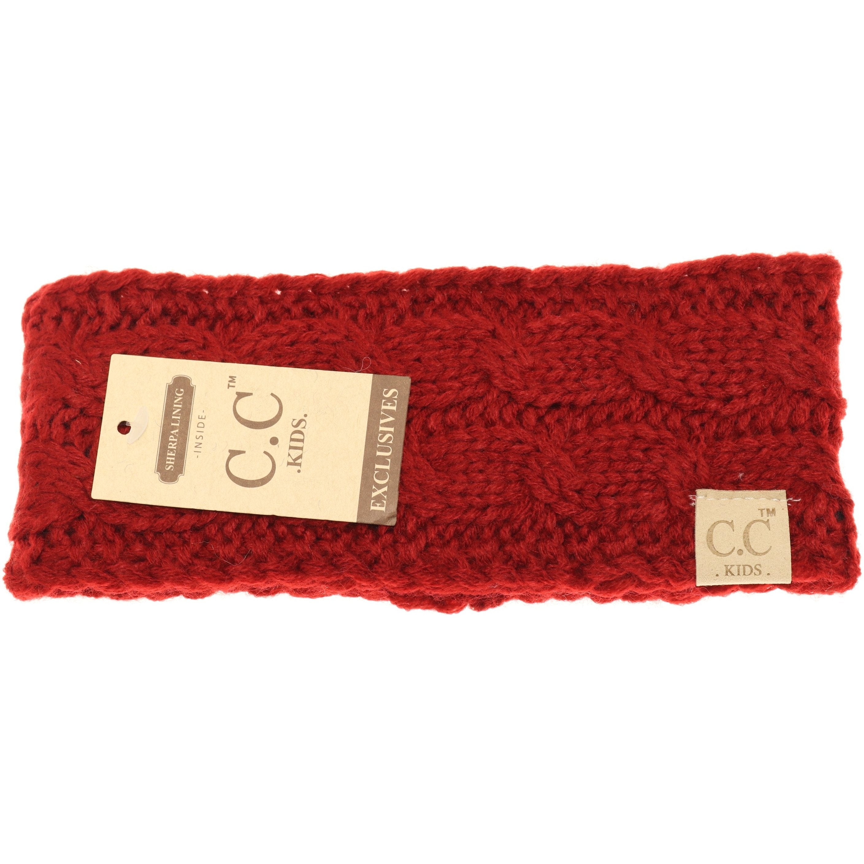 CC Beanie Kids Solid Knit Head Wrap Red Mom's Milk Boutique