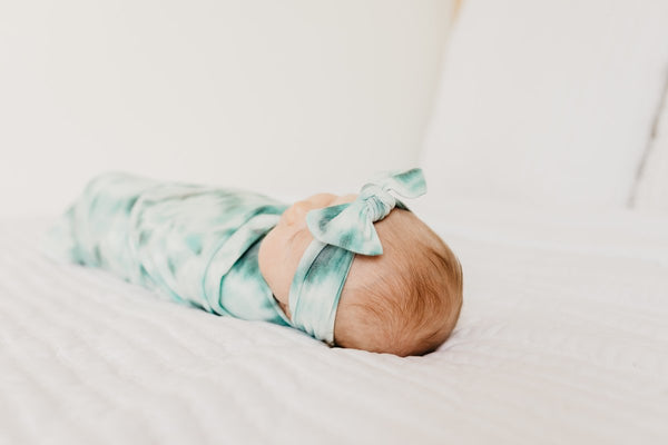 Copper Pearl Knit Headband Bow ~ Bahama Baby Copper Pearl