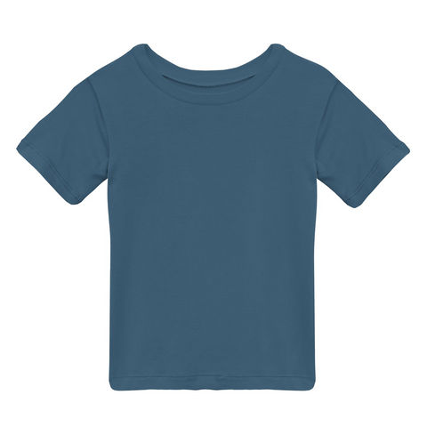 Solid Deep Sea Blue t-shirt with Crew neck line