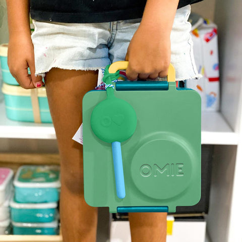 OmiePod Kids Utensils Set with Case ~ Mint Green Feeding OmieBox by OmieLife