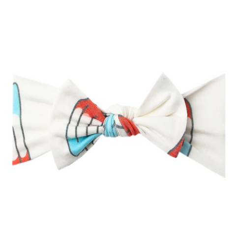 Copper Pearl Knit Headband Bow ~ Rocket Baby Copper Pearl