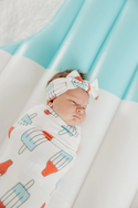 Copper Pearl Knit Headband Bow ~ Rocket Baby Copper Pearl