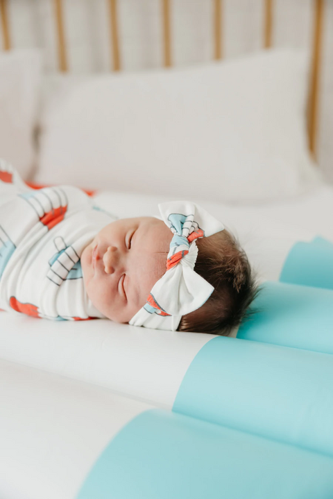 Copper Pearl Knit Headband Bow ~ Rocket Baby Copper Pearl