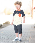 RuggedButts ~ Heather Navy Color Block Henley Tee Clothing RuggedButts