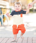 RuggedButts ~ Heather Navy Color Block Henley Tee Clothing RuggedButts