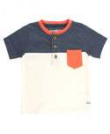 RuggedButts ~ Heather Navy Color Block Henley Tee Clothing RuggedButts
