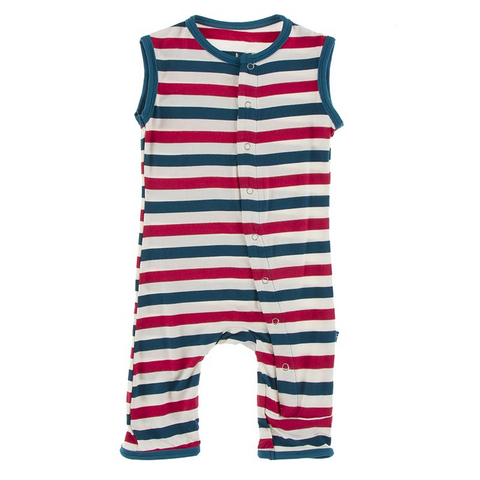 Kickee Pants Tank Romper | USA Stripe Clothing Kickee Pants
