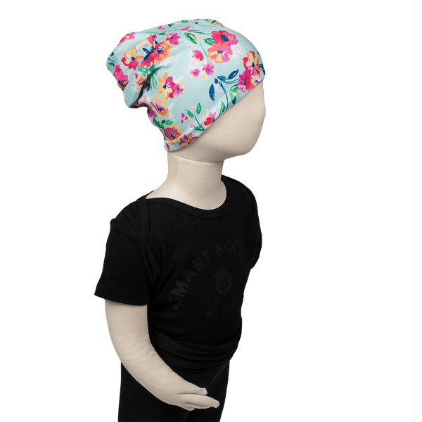 Bumblito Toddler Beanie ~ Aqua Floral Clothing Bumblito