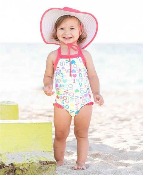 RuffleButts | Ruffle Halter One Piece Swimsuit ~ Love Clothing RuffleButts