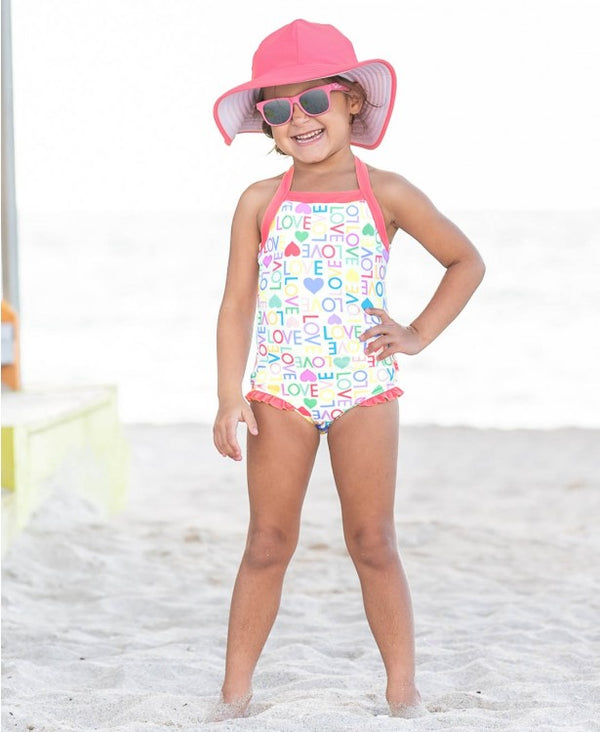 RuffleButts | Ruffle Halter One Piece Swimsuit ~ Love Clothing RuffleButts