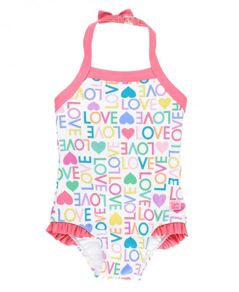 RuffleButts | Ruffle Halter One Piece Swimsuit ~ Love Clothing RuffleButts